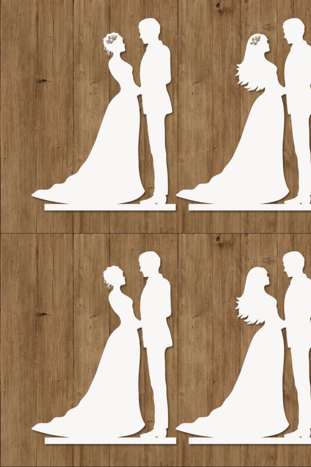 Bride and Groom SVG, Cake Topper. pinterest preview image.