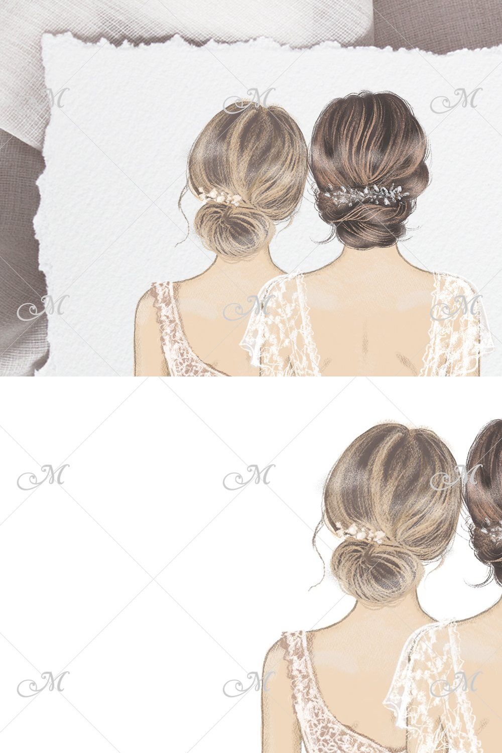 Bride & Bridesmaids Art Bundle pinterest preview image.