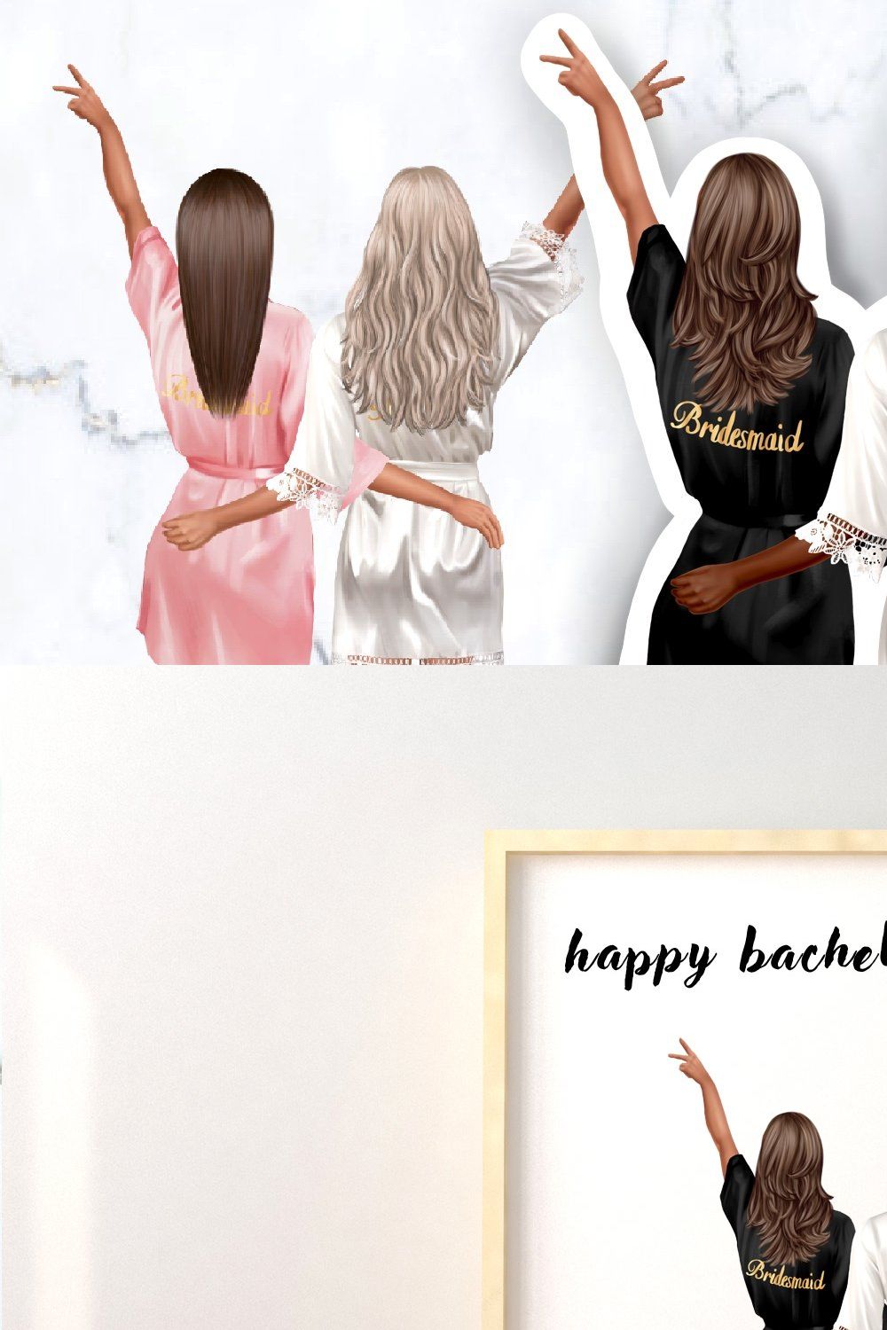 Bridesmaid drawing best friend pinterest preview image.