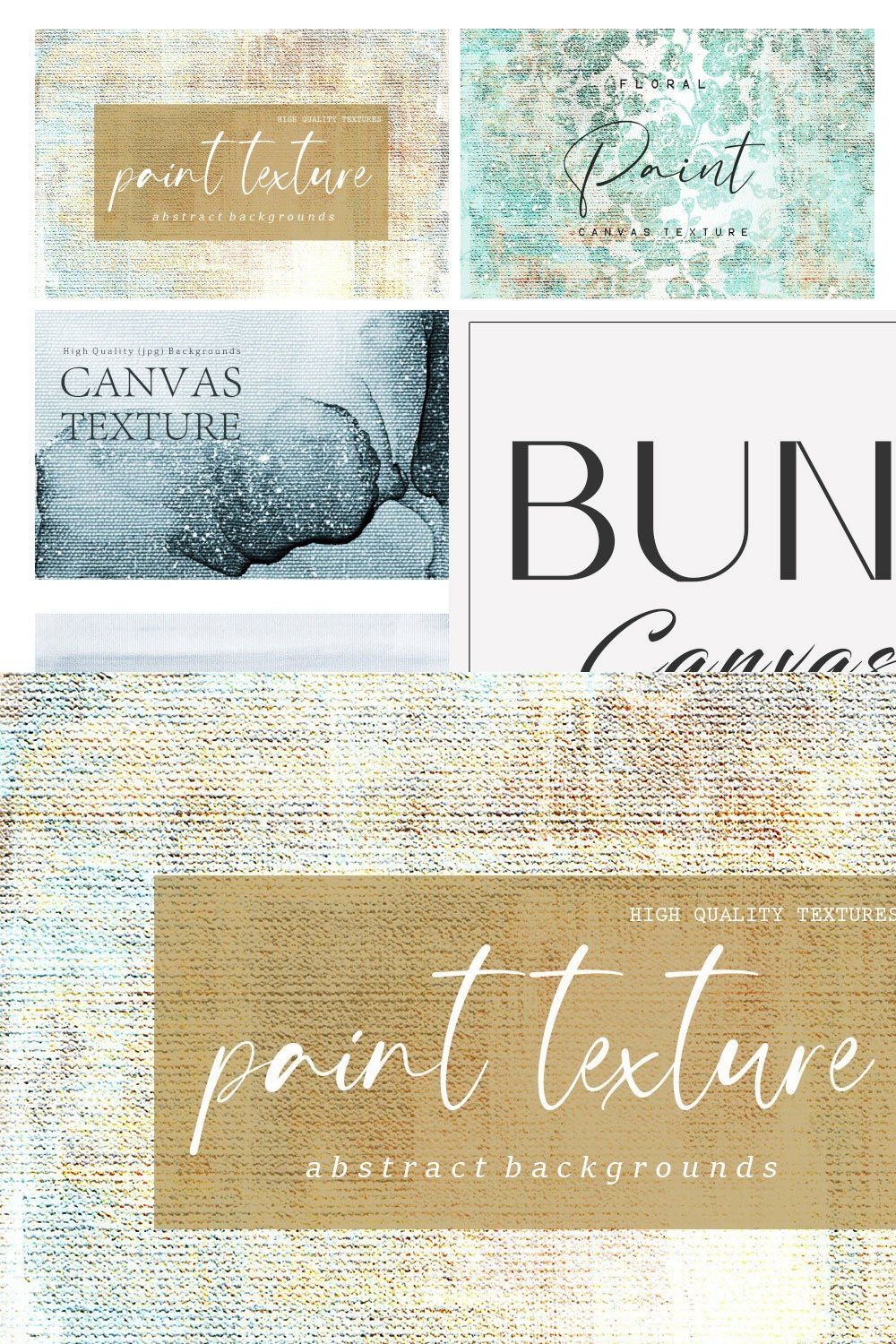 BUNDLE Canvas Paper Textures pinterest preview image.