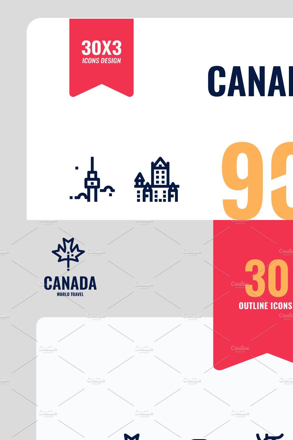 Canada 90 Icons pinterest preview image.