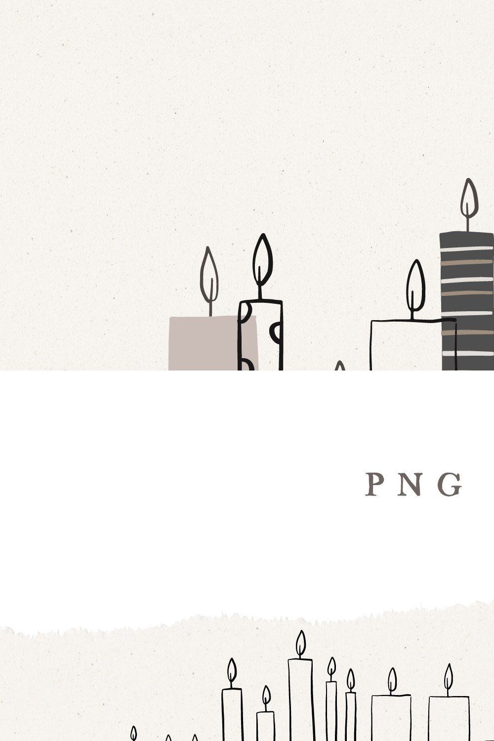 CANDLE BUNDLE / vector + png pinterest preview image.