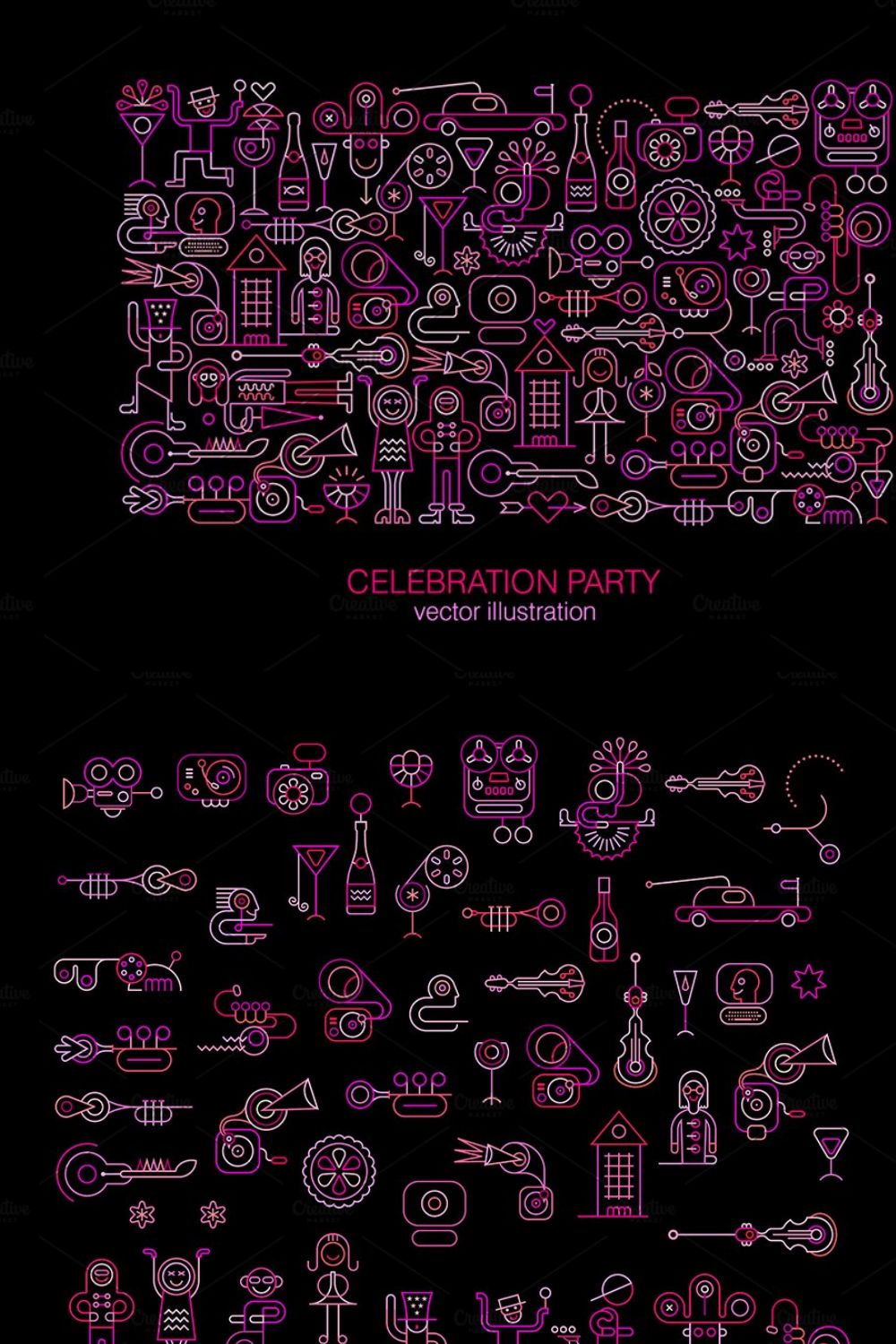 Celebration Party vector design pinterest preview image.