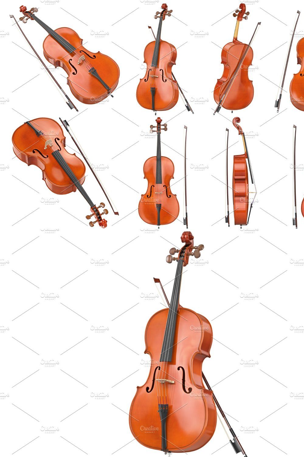 Cello classical wooden, set pinterest preview image.