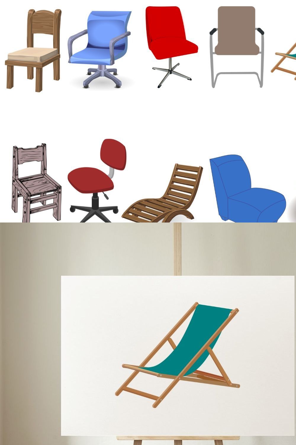 Chair Clipart and Vector pinterest preview image.