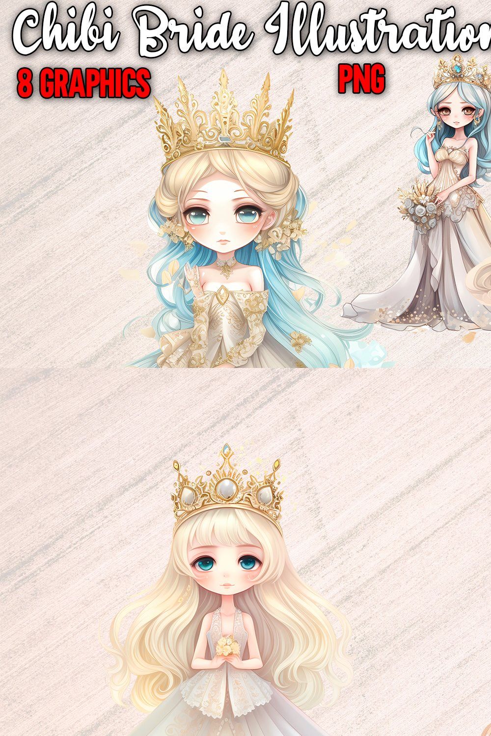 Chibi bride Illustration Clipart pinterest preview image.