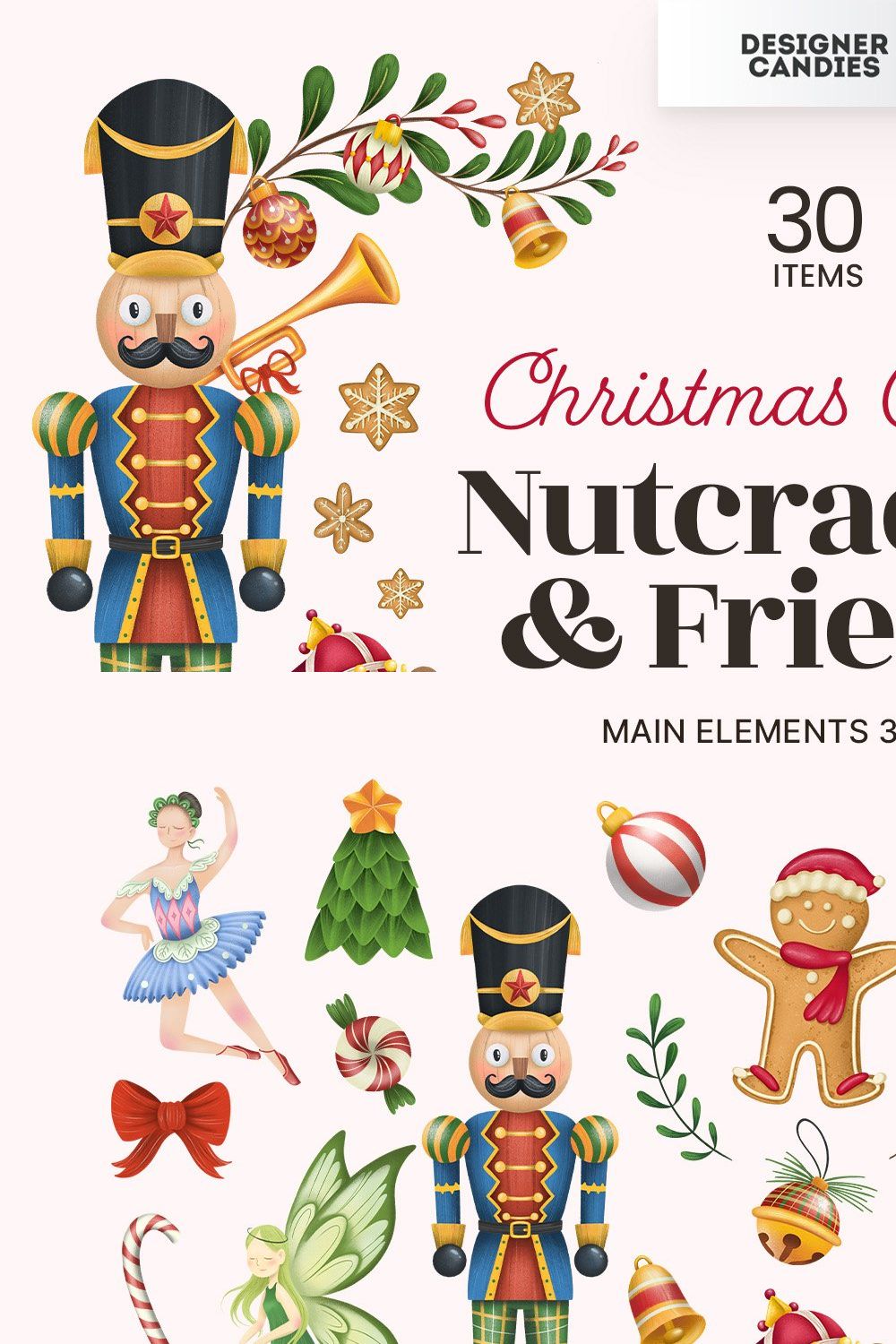 Christmas Clipart Illustrations pinterest preview image.