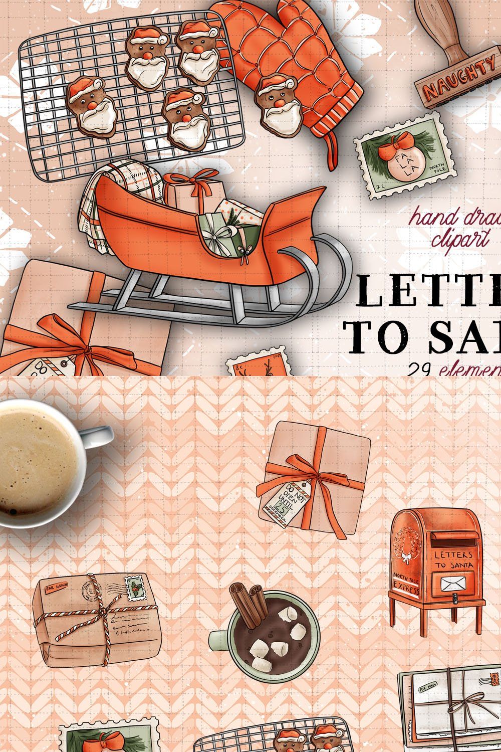 Christmas Letters to Santa clipart pinterest preview image.