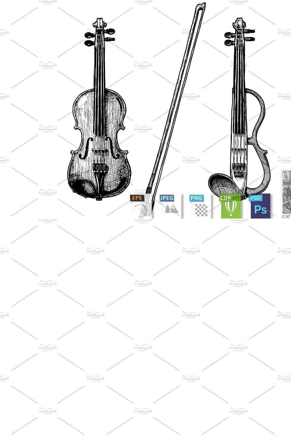classical and electric violins pinterest preview image.
