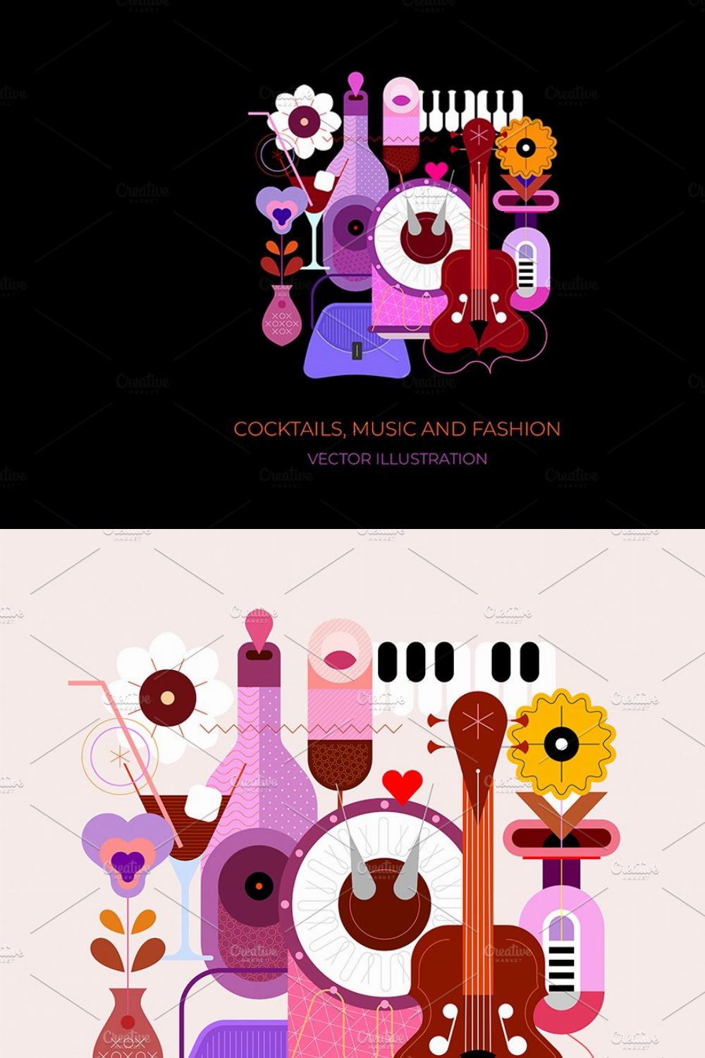 Cocktails, Music And Fashion pinterest preview image.