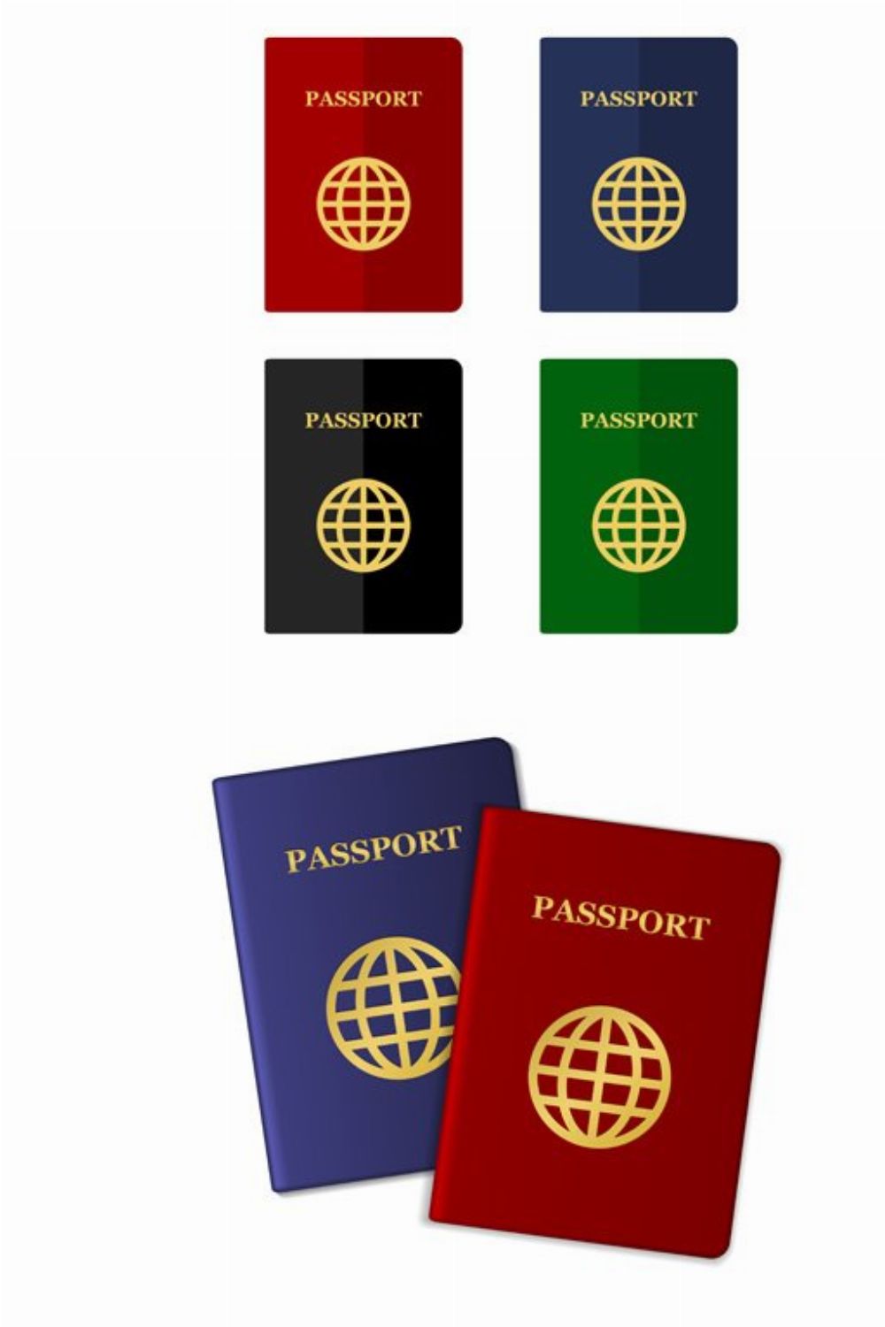Color Passports Icons Set pinterest preview image.