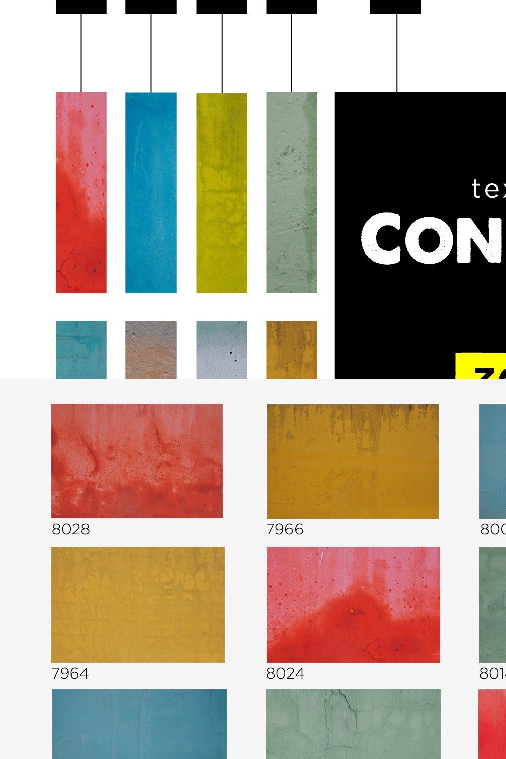 Colorful Сoncrete Stone Texture Pack pinterest preview image.