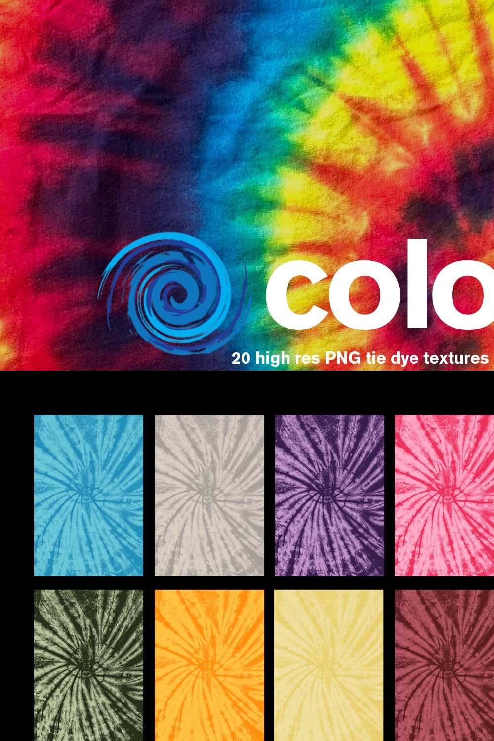 Colortone Tie Dye Textures pinterest preview image.