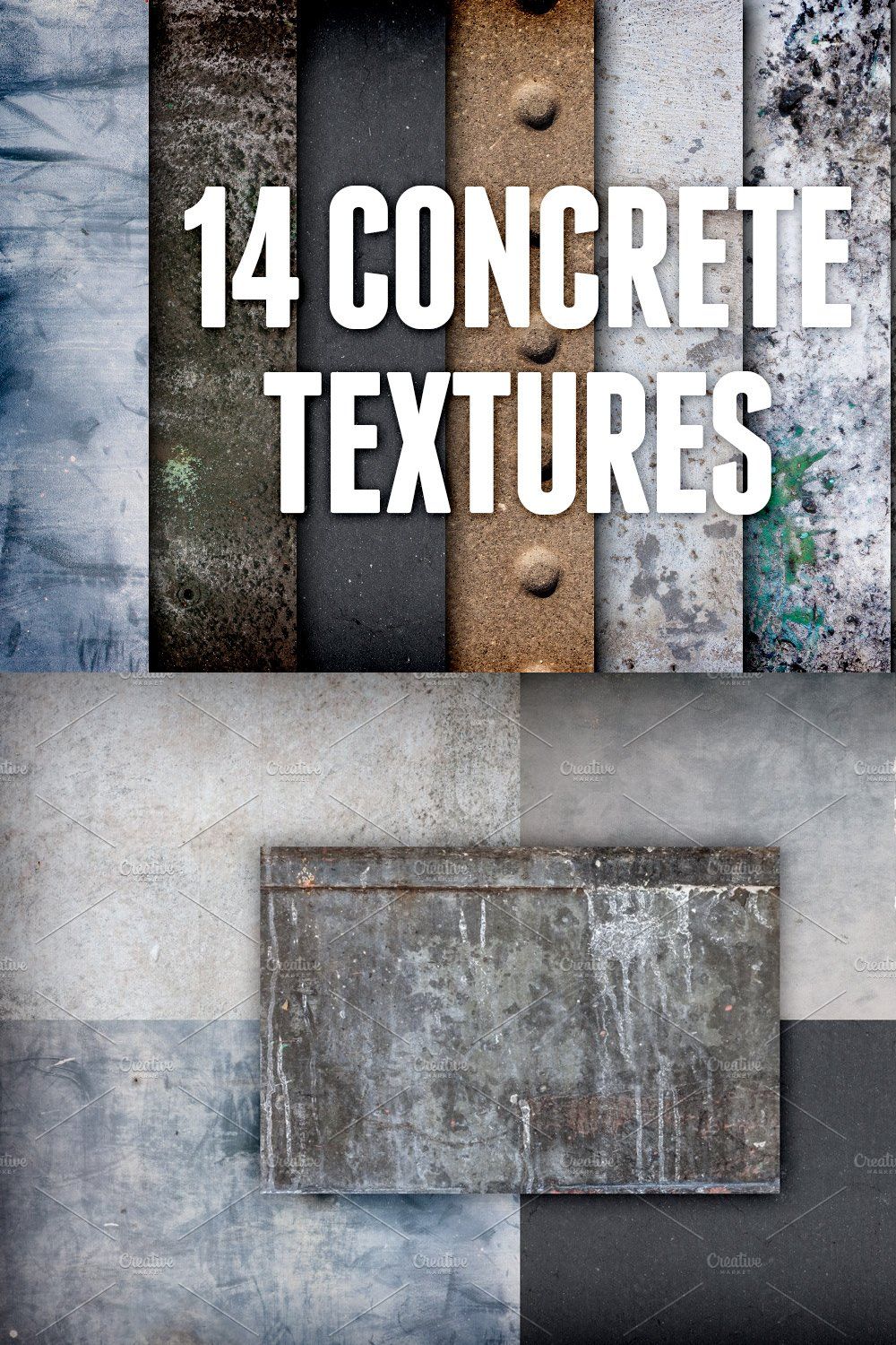 Concrete and Cement Textures Pack 2 pinterest preview image.