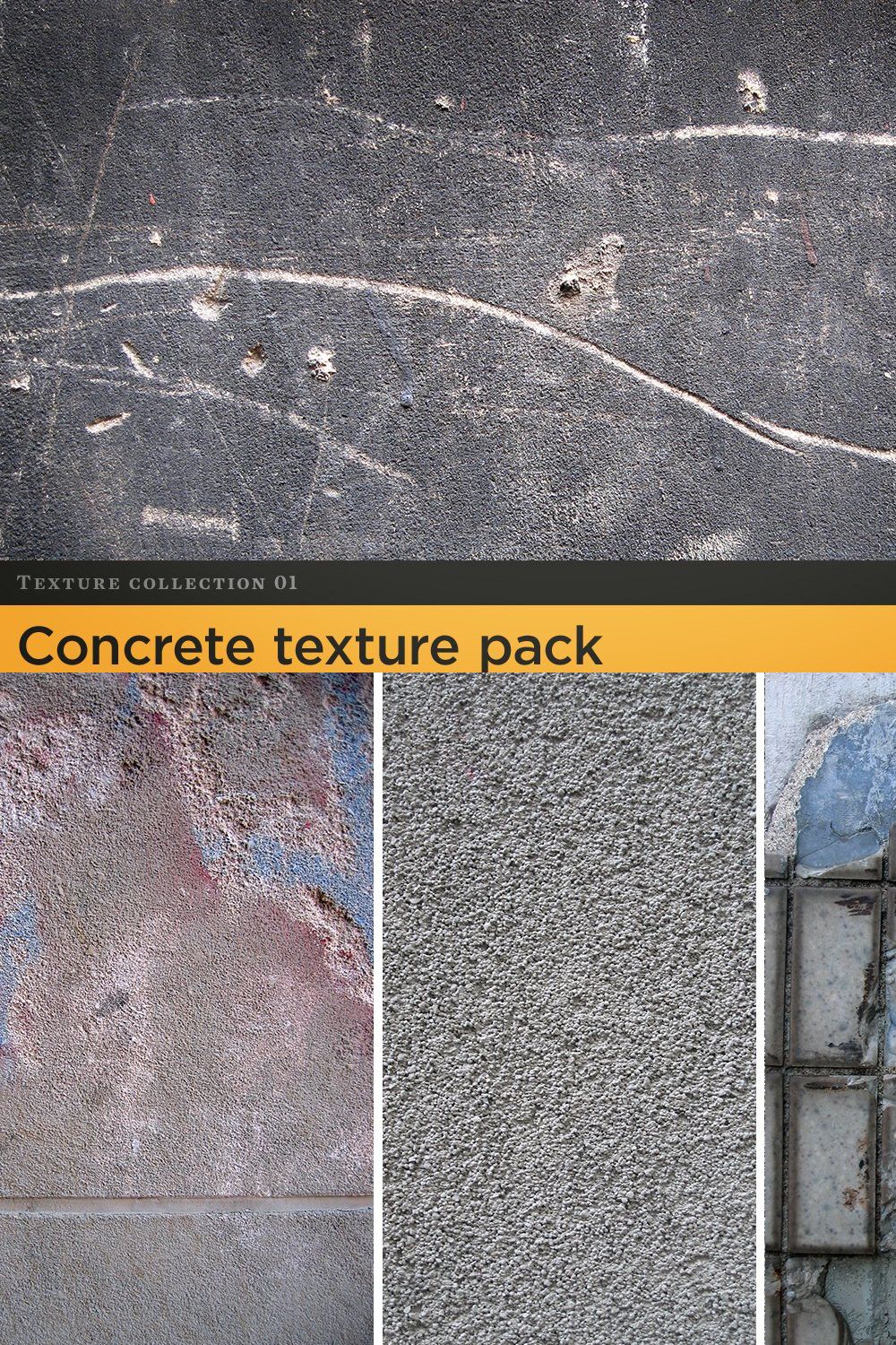 Concrete Texture Pack pinterest preview image.