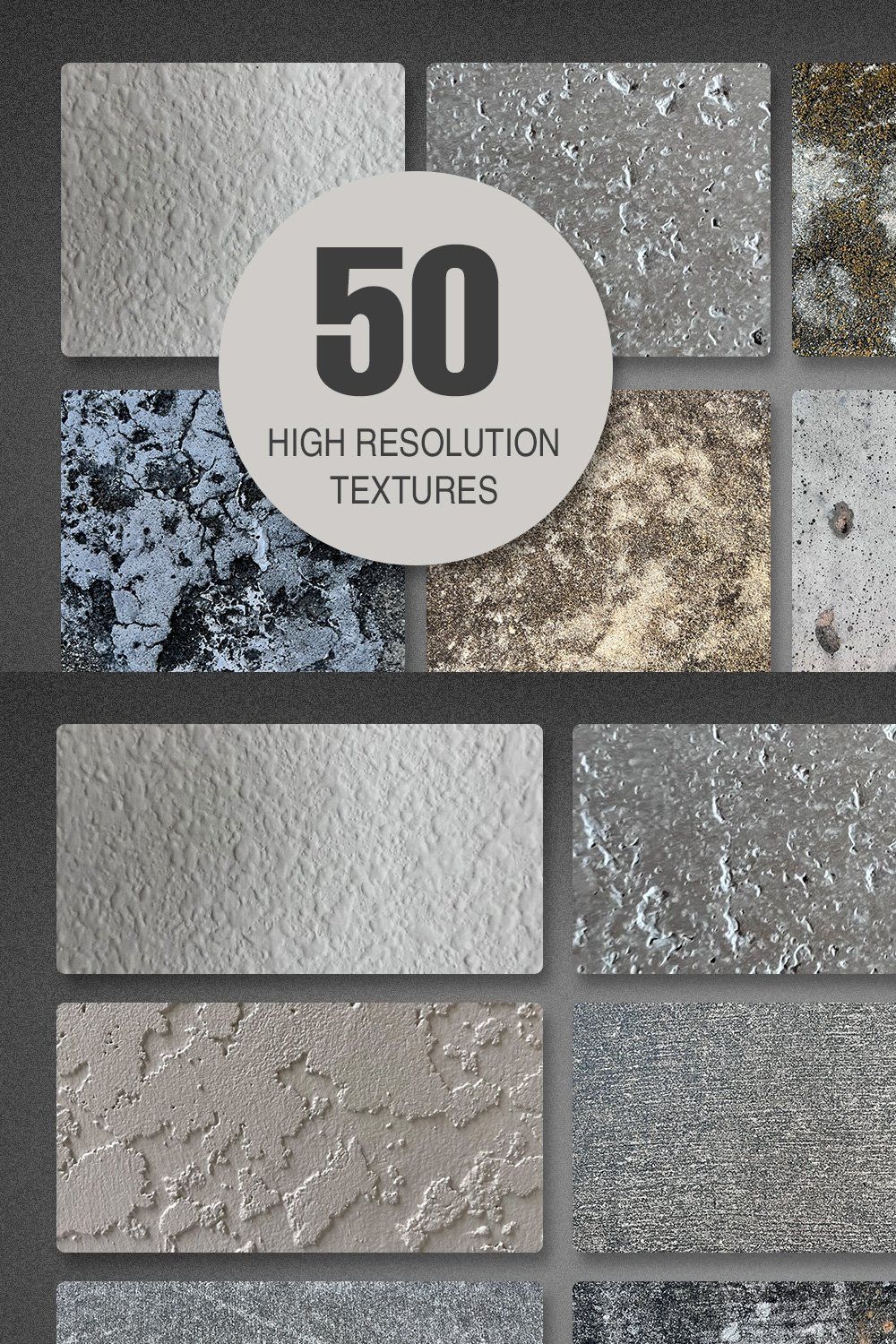 Concrete Texture Pack pinterest preview image.