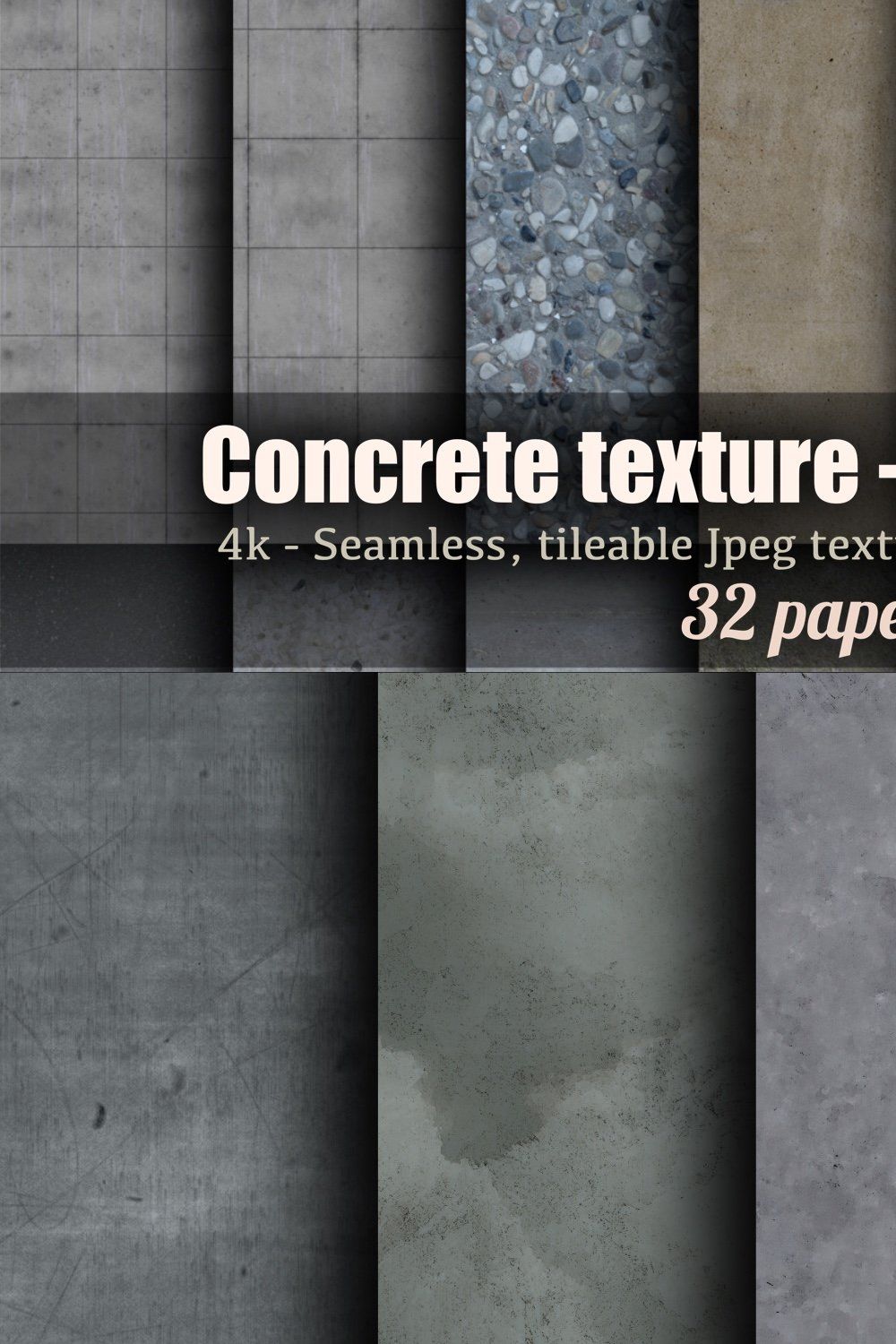 Concrete textured scrapbook papers pinterest preview image.