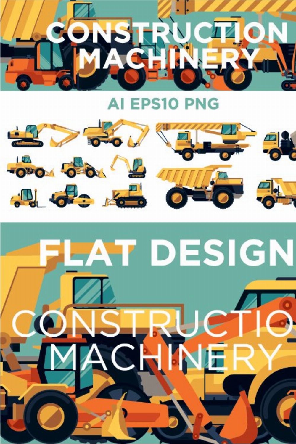 Construction machinery pinterest preview image.