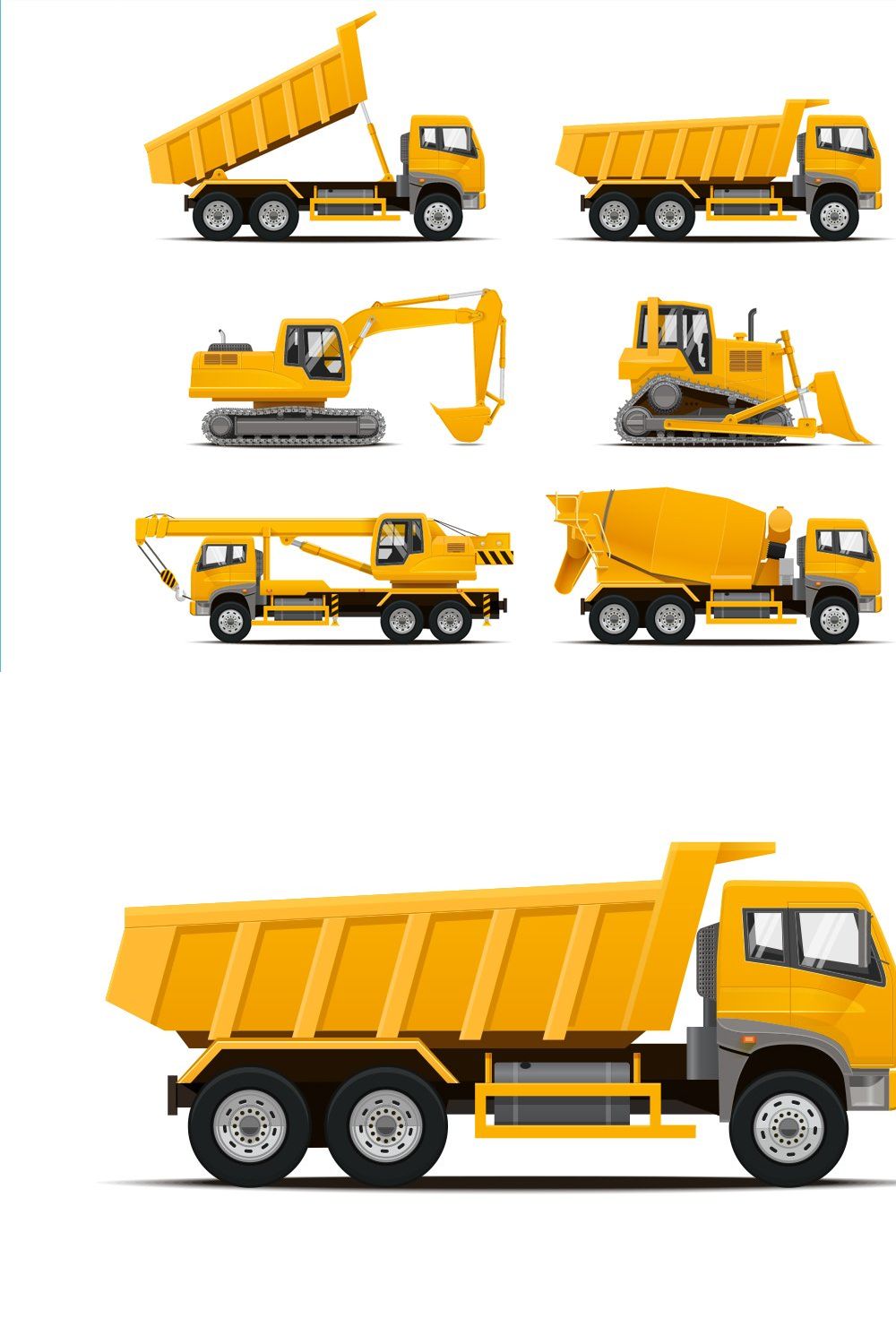Construction Machinery Illustrations pinterest preview image.