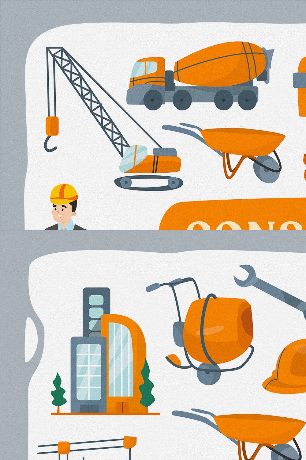 Construction Vector Clipart Pack pinterest preview image.