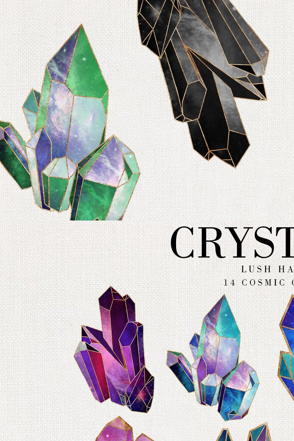 Cosmic Crystals pinterest preview image.