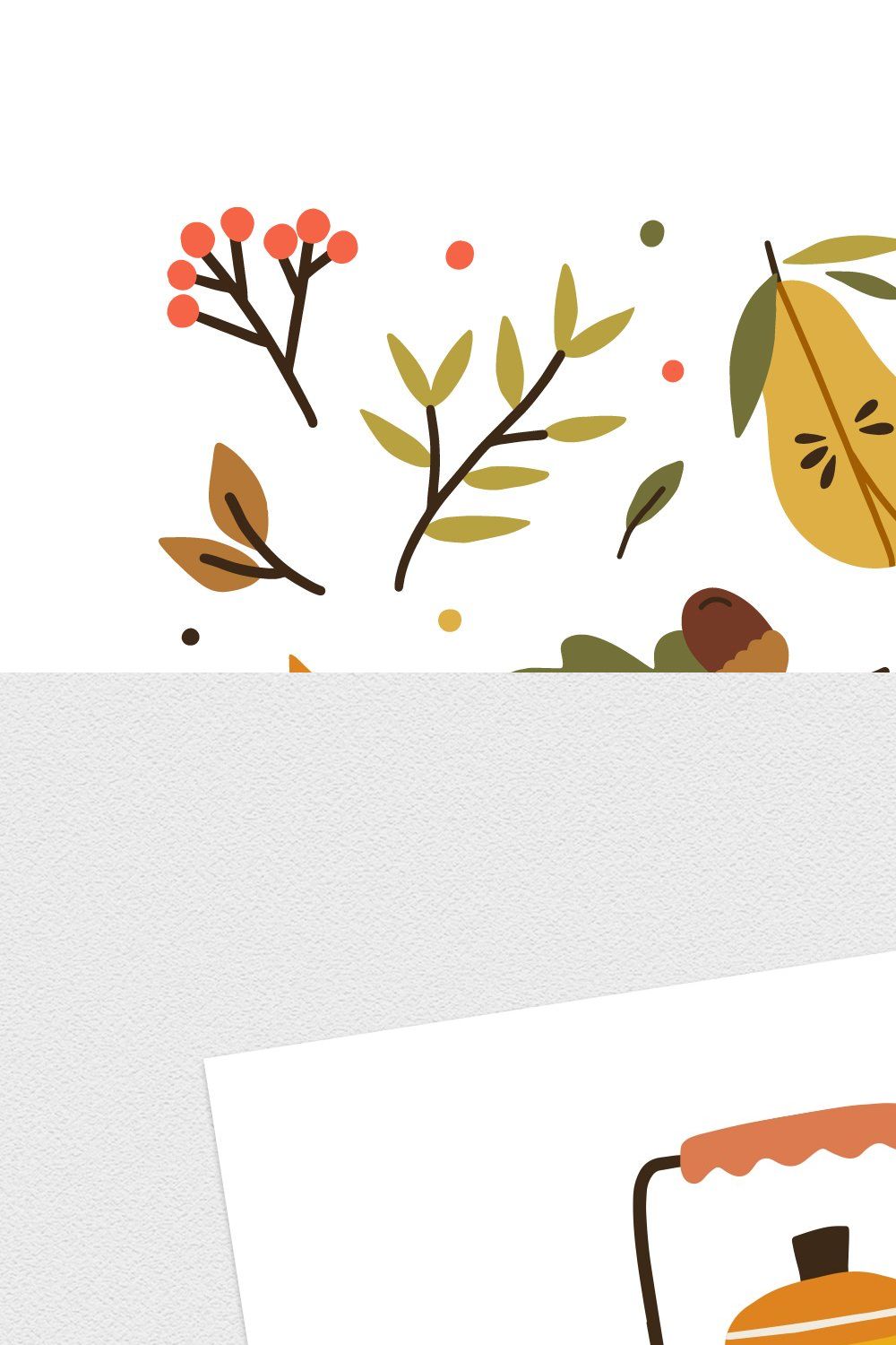 Cozy autumn elements bundle pinterest preview image.