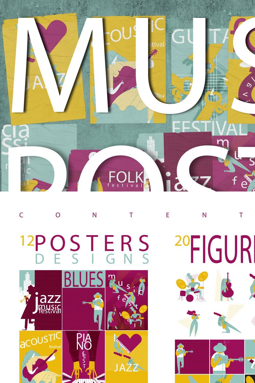 CREATE YOU'R MUSIC POSTER COLLECTION pinterest preview image.