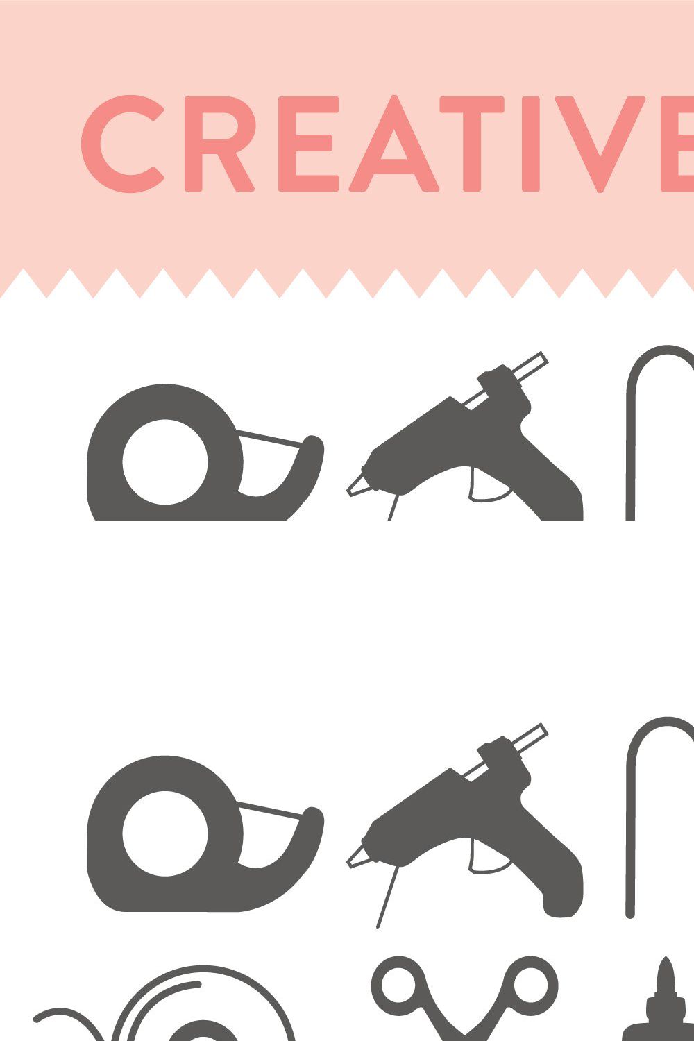 Creative Tool Icons pinterest preview image.