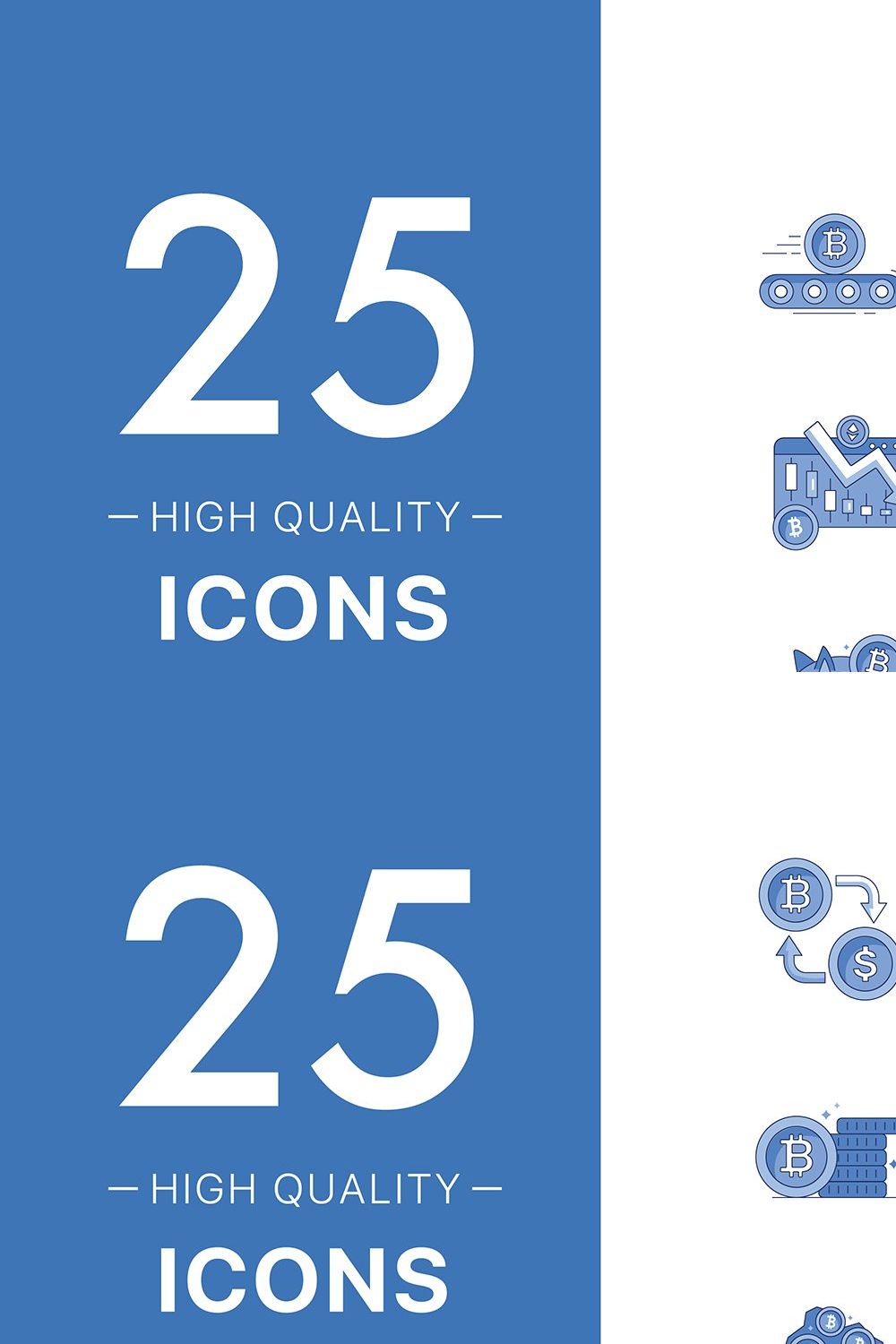 Cryptocurrency Icon Set pinterest preview image.