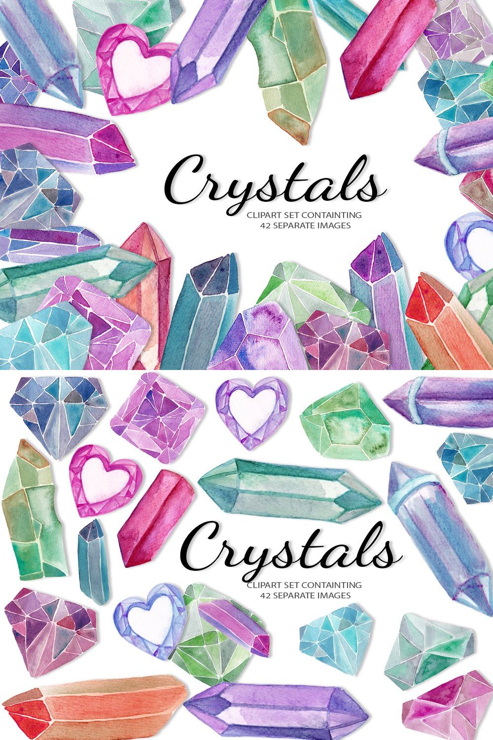 Crystals clip art set pinterest preview image.