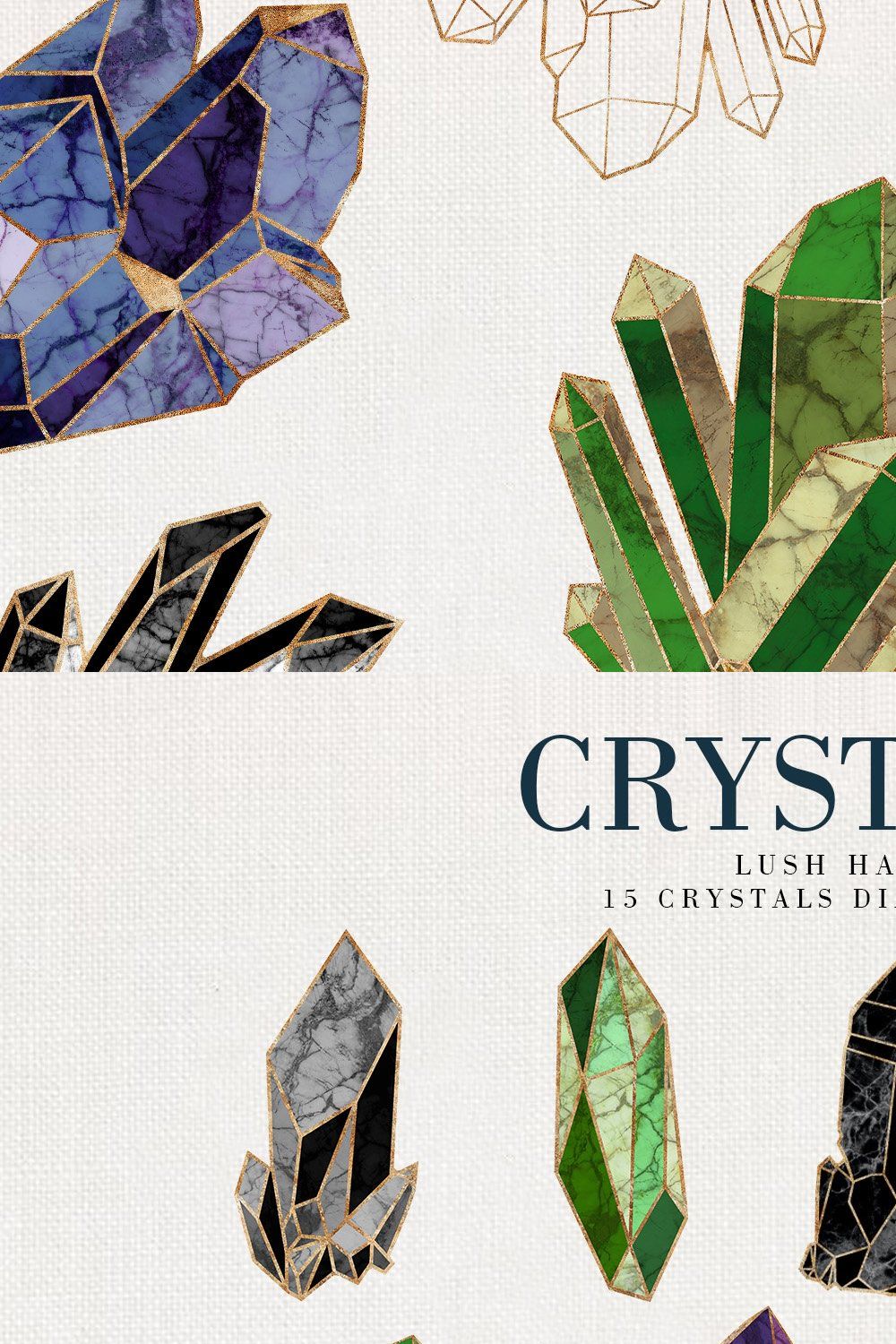 Crystals Diamond pinterest preview image.