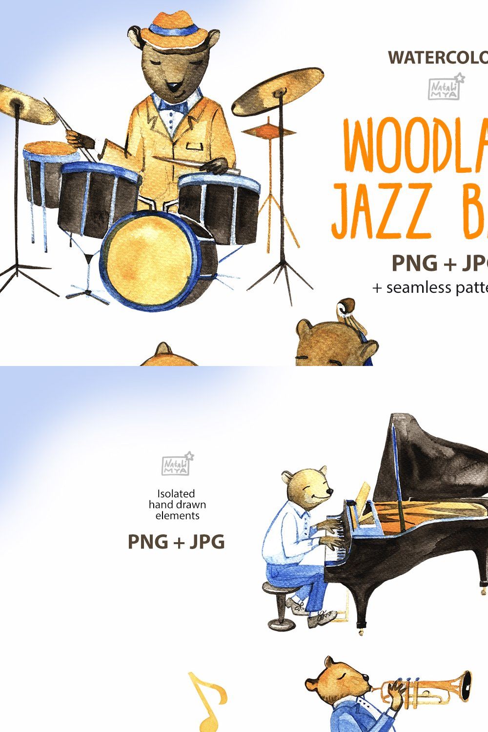Cute bears musicians cliparts pinterest preview image.
