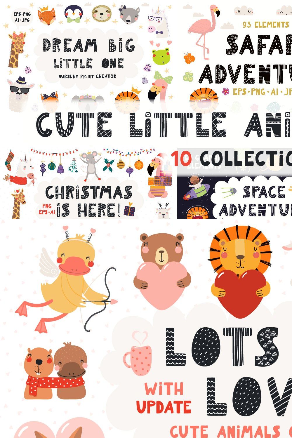 Cute Little Animals Bundle pinterest preview image.