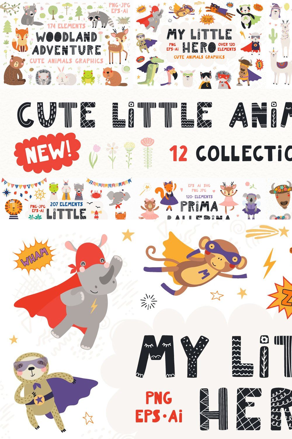 Cute Little Animals Graphic Bundle 2 pinterest preview image.