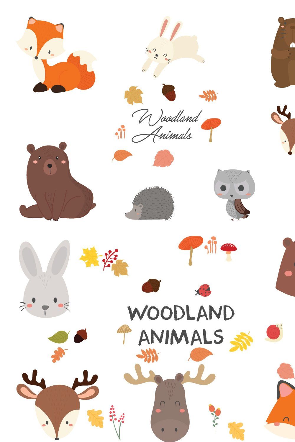 Cute woodland animal birthday party. pinterest preview image.
