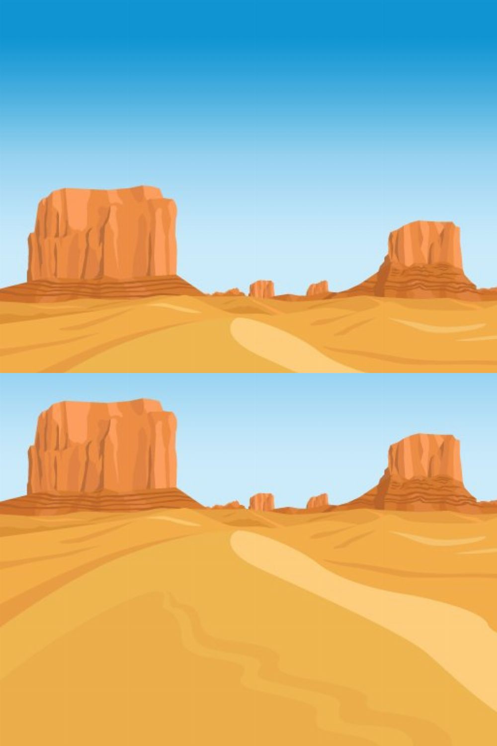 Desert landscape background pinterest preview image.