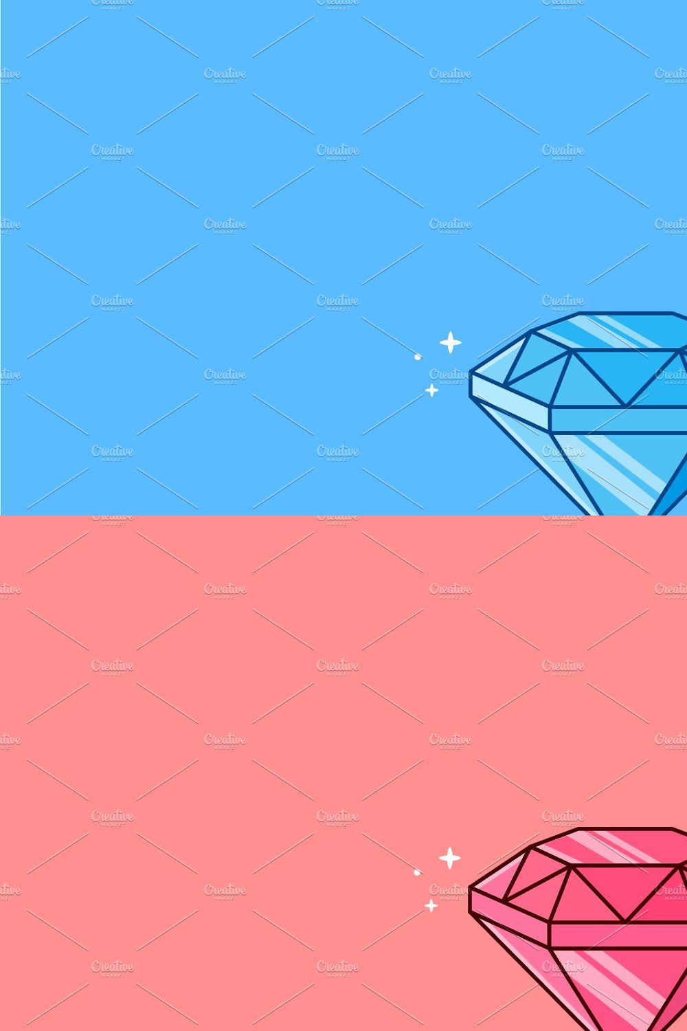 Diamond Icon Illustration. pinterest preview image.