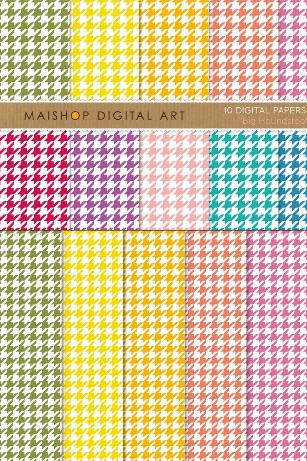 Digital Papers Big Houndstooth pinterest preview image.