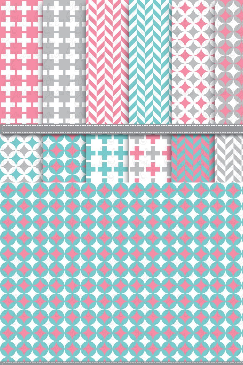 DigitalPaper Geometric & Houndstooth pinterest preview image.