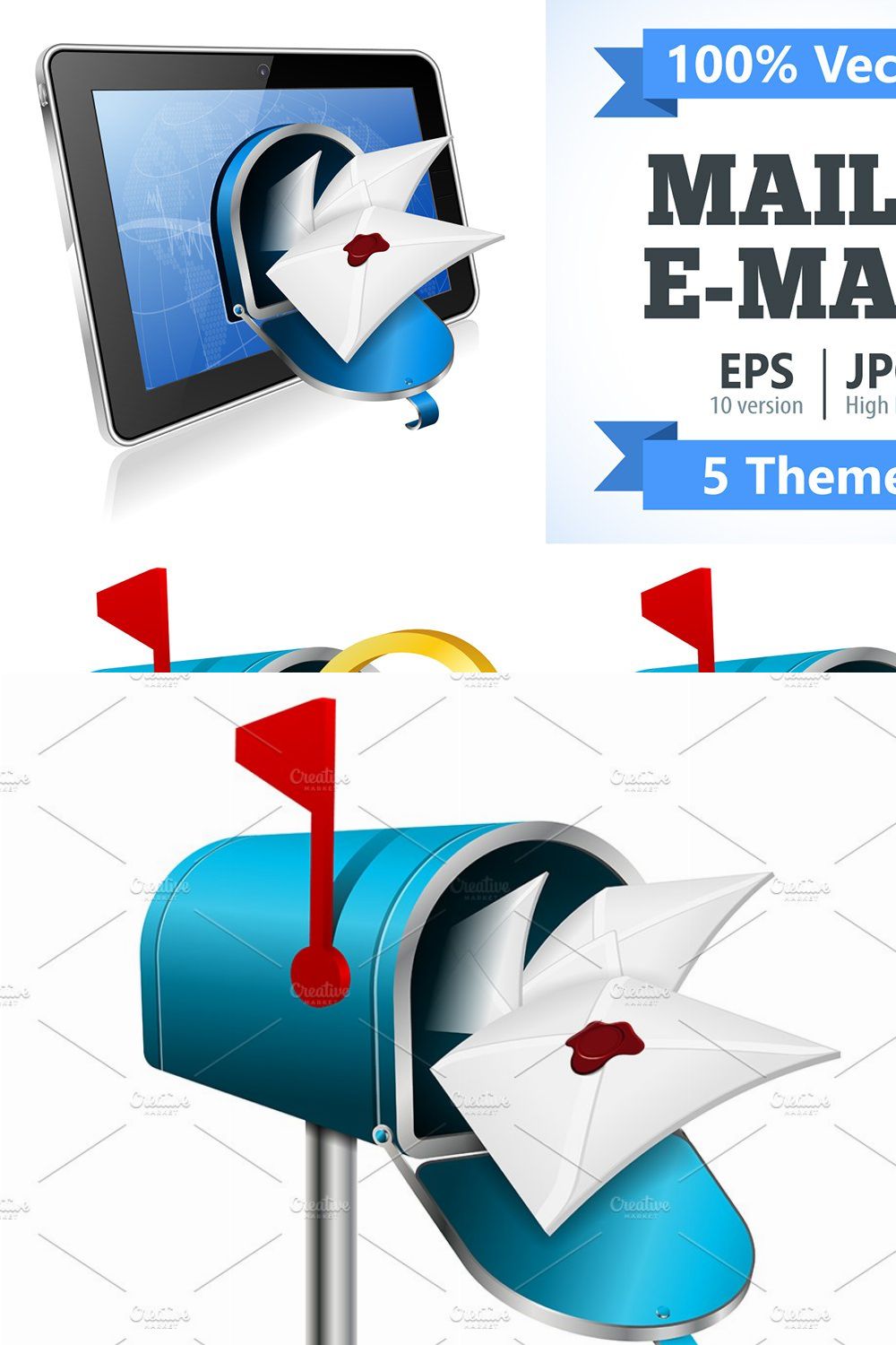 E-Mail and Mail Themes pinterest preview image.