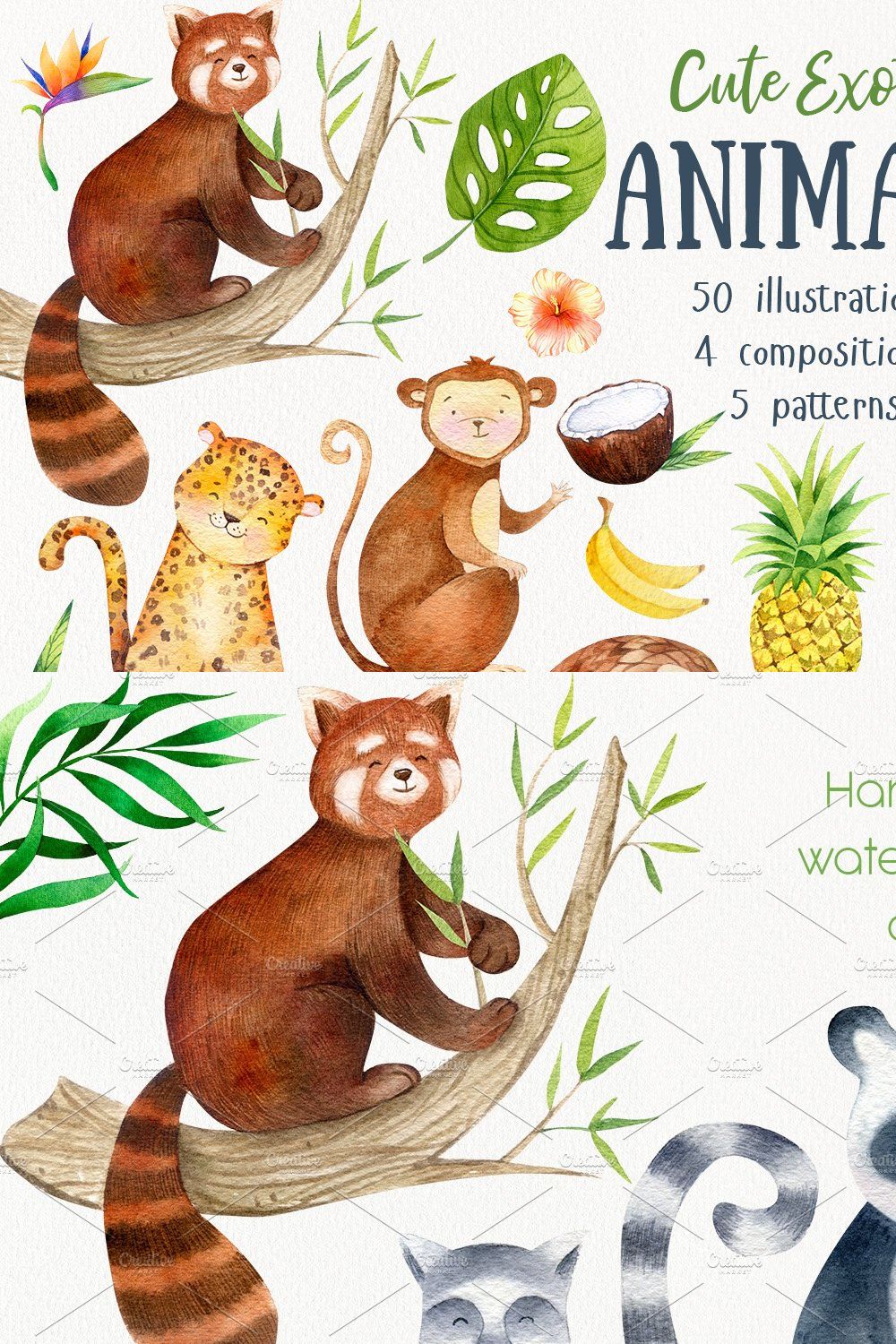 Exotic Jungle Animals Clipart Vol. 2 pinterest preview image.