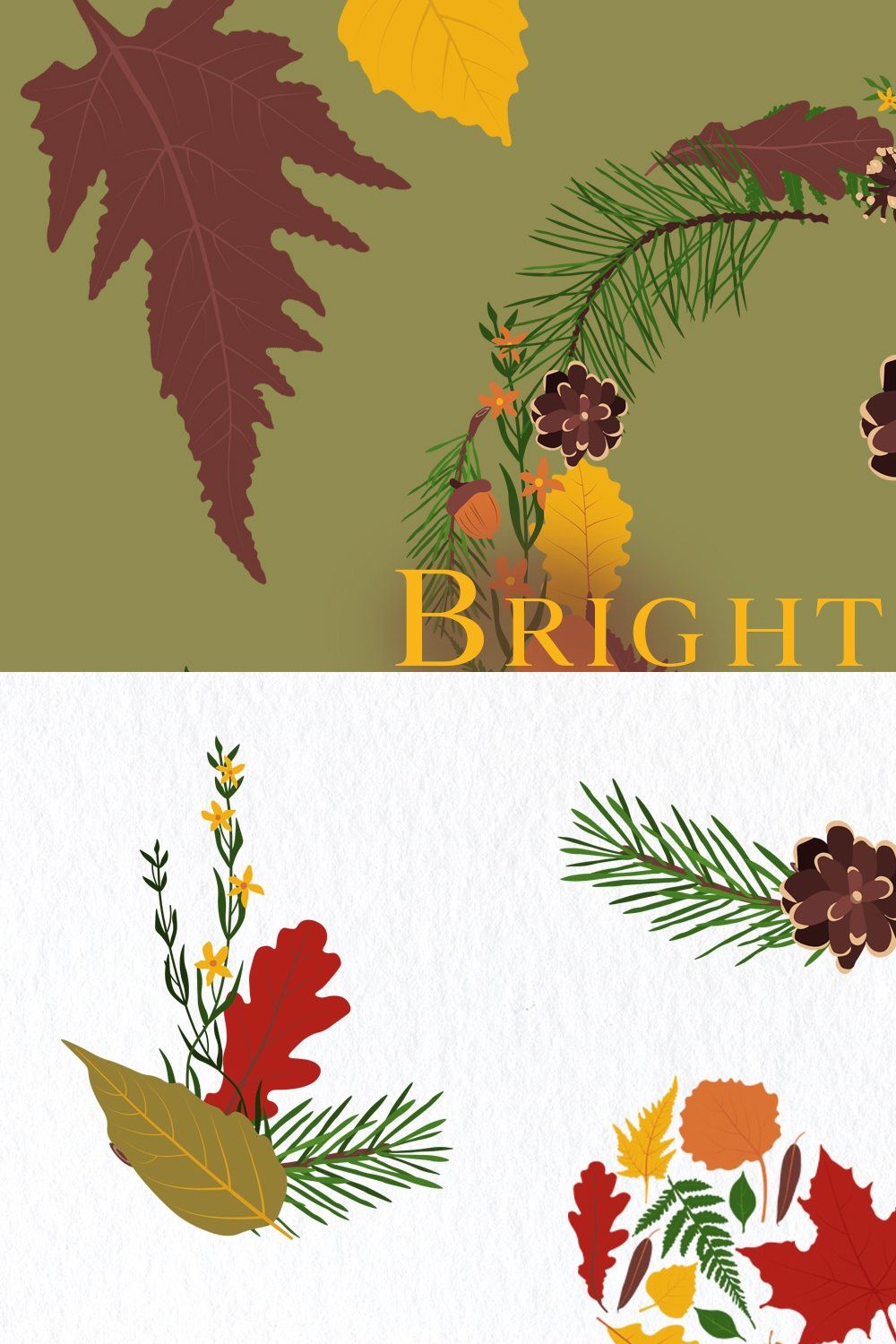 Fall floral vector leaves clipart pinterest preview image.