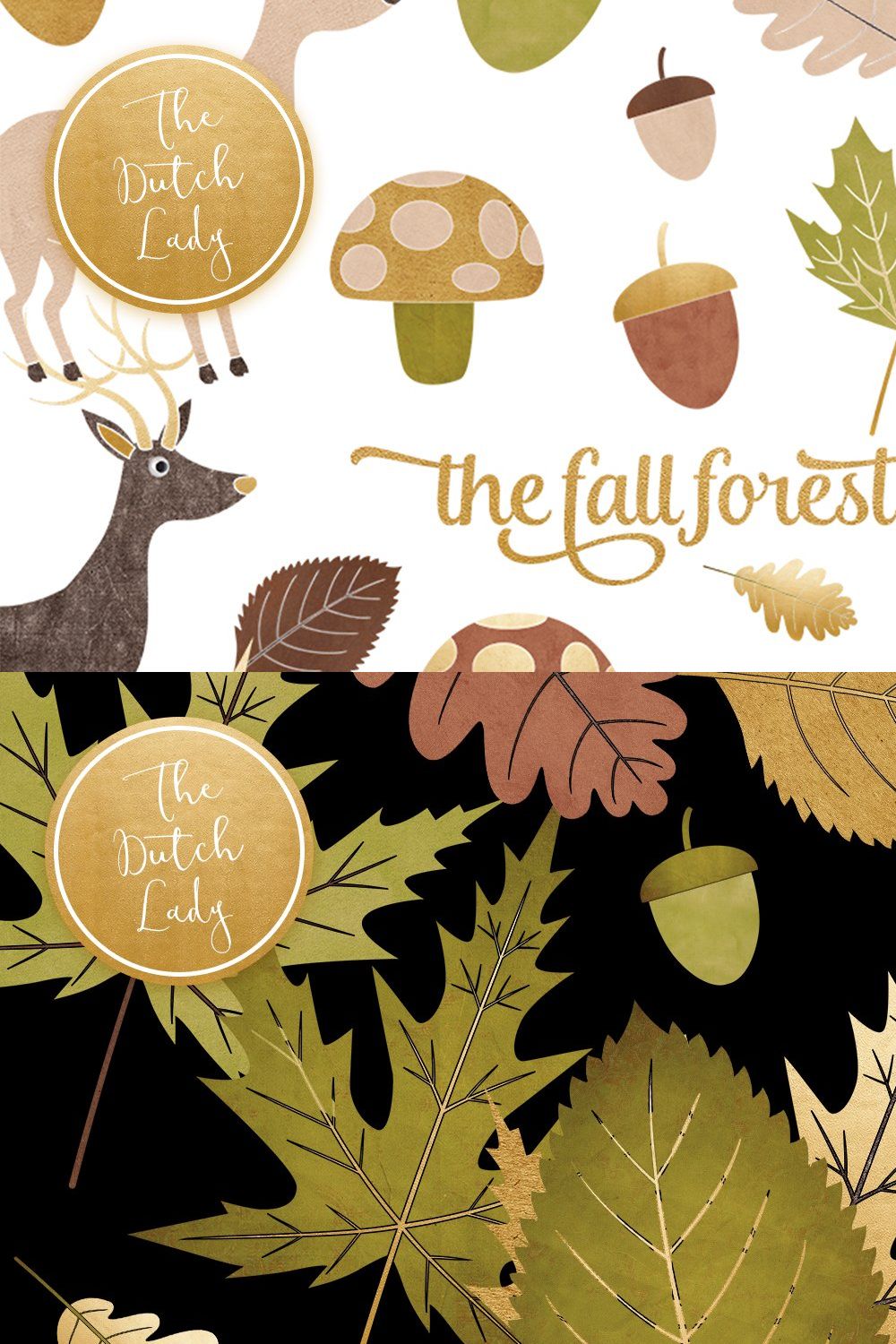 Fall Forest Clipart Set pinterest preview image.