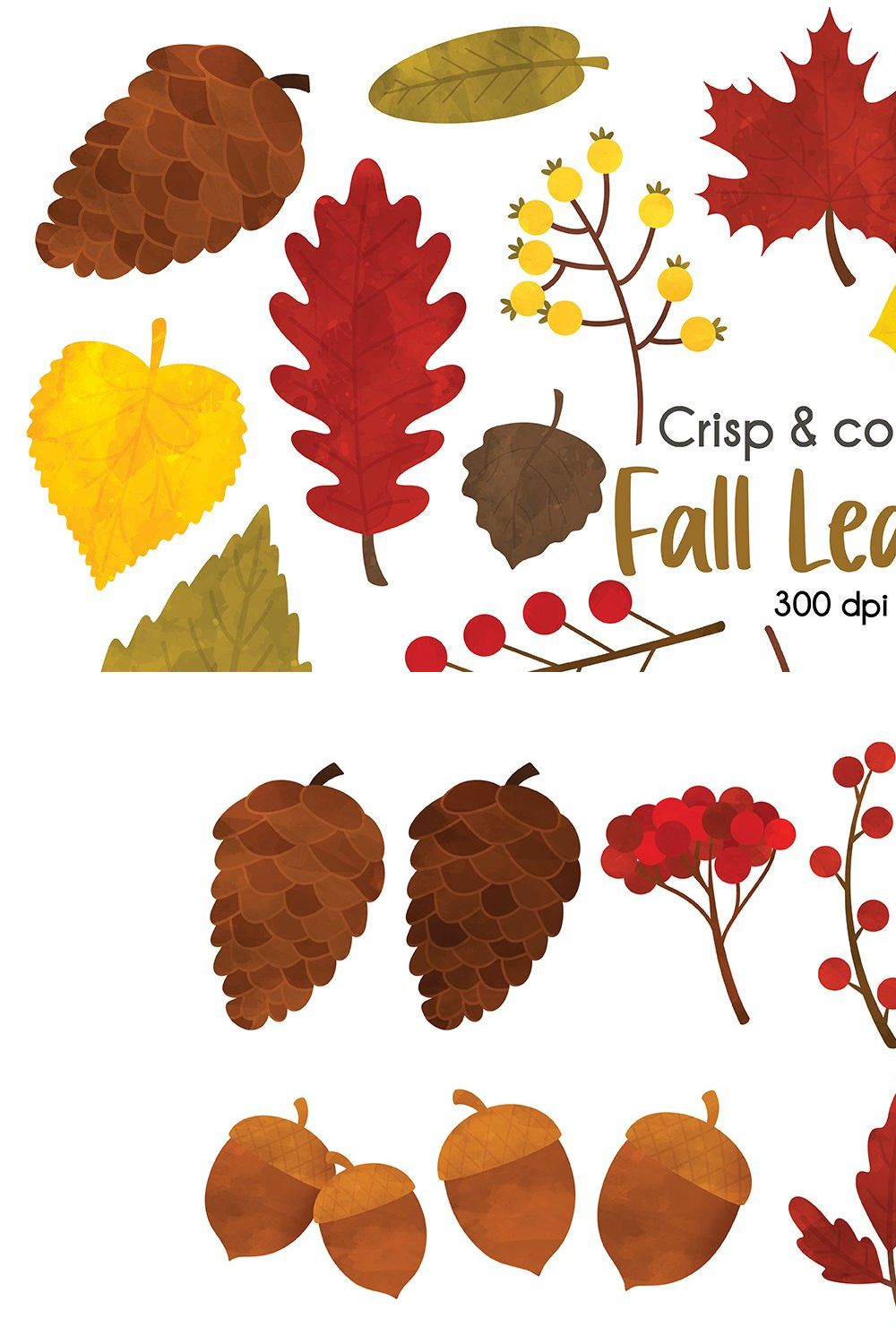 Fall Leaves Clipart pinterest preview image.