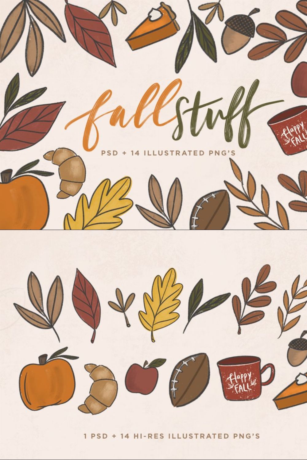 Fall Stuff | Illustrated PNG's pinterest preview image.