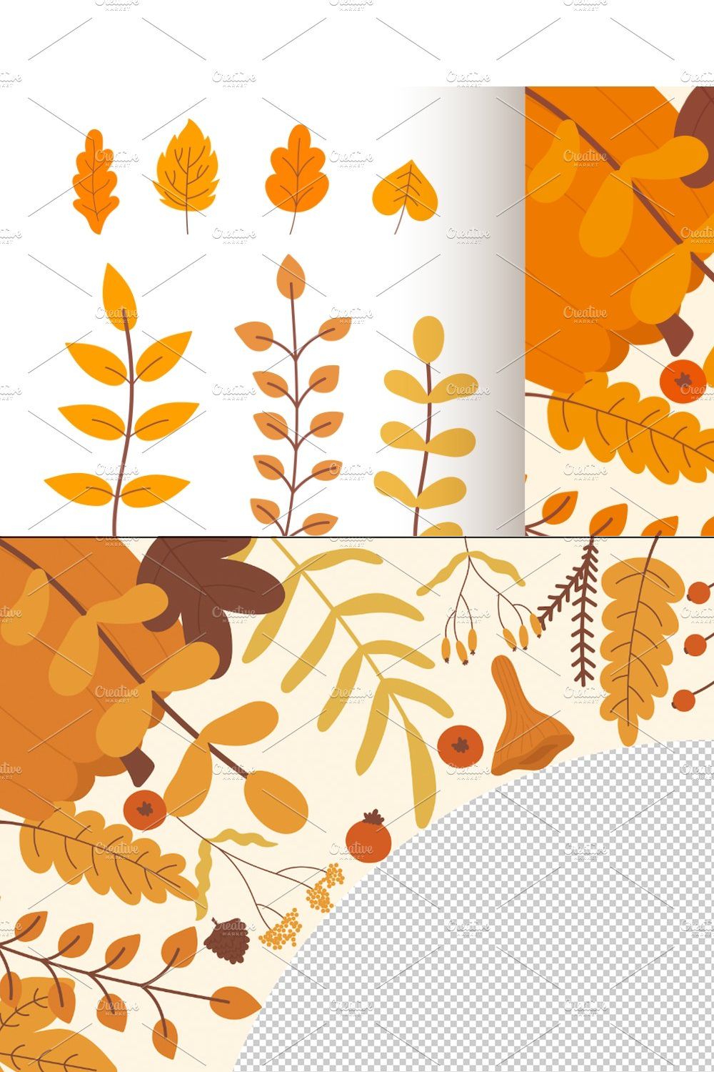 Fall wreath circle design + set pinterest preview image.