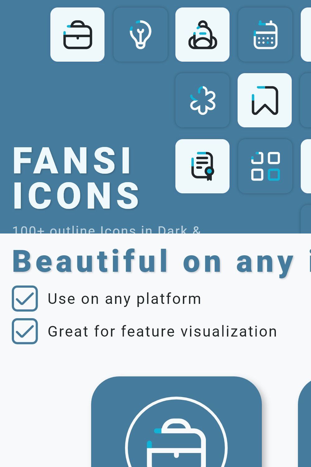 Fansi Icons - 100+ Vector Icons pinterest preview image.