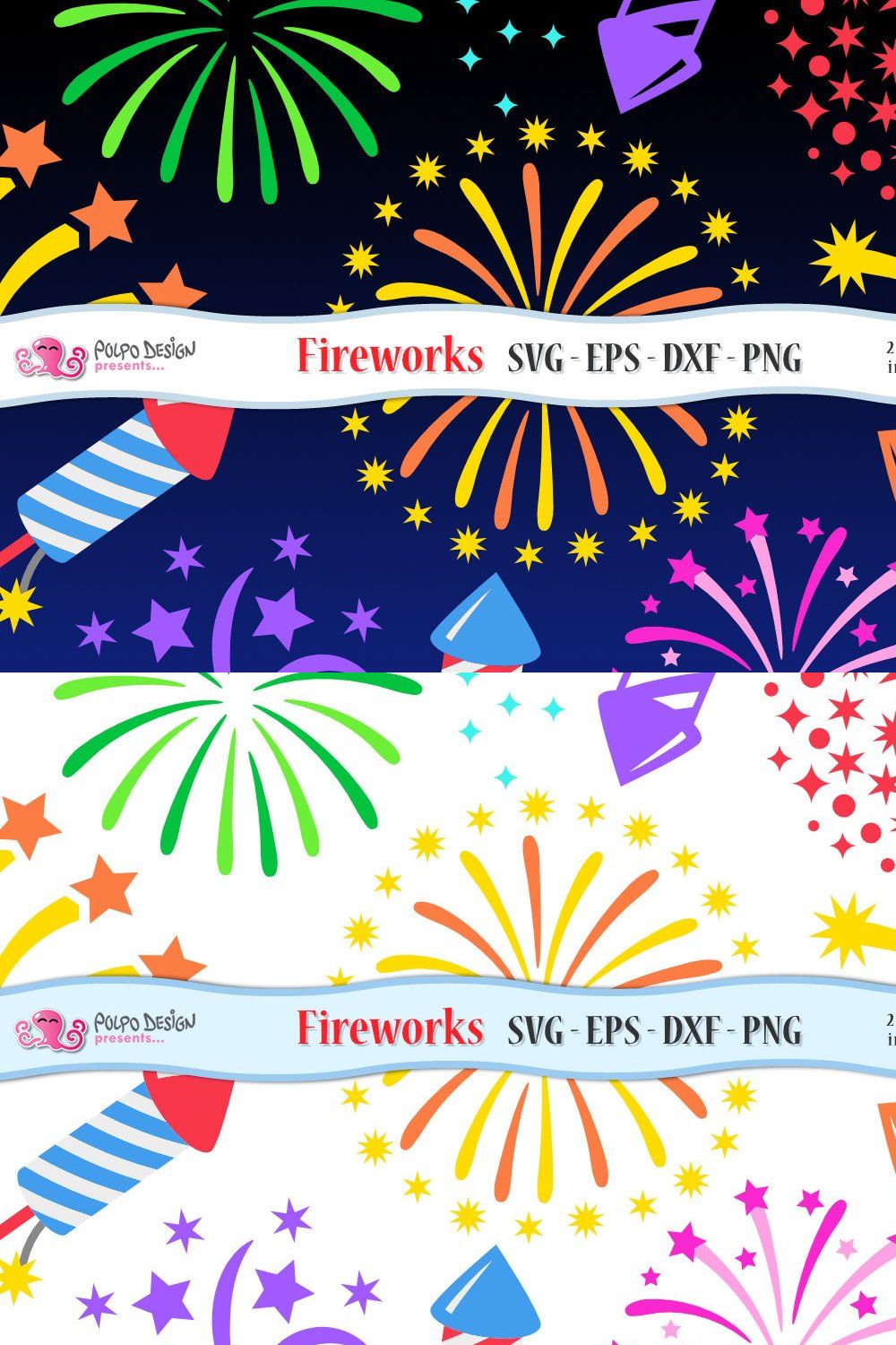 Fireworks SVG, Eps, Dxf, Png pinterest preview image.