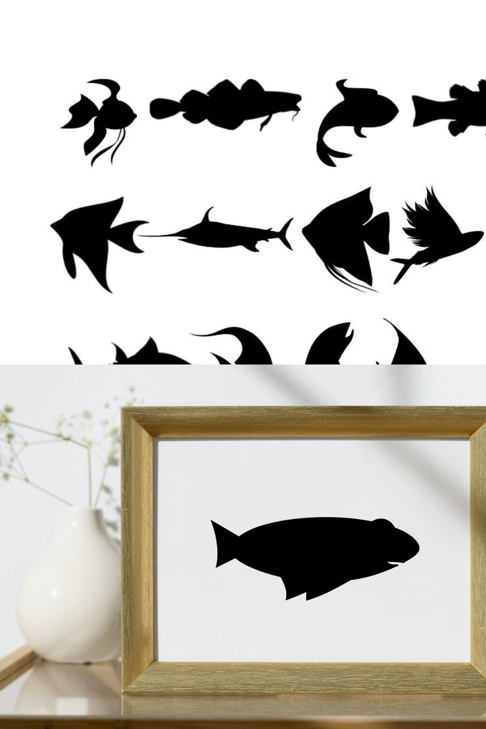 Fish SVG pinterest preview image.