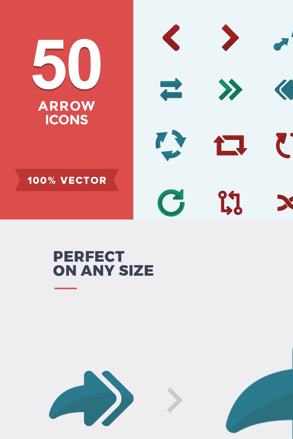 Flat Icons Arrows Set pinterest preview image.